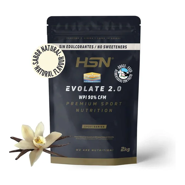 HSN EvoLate 2.0 Sin Edulcorantes, Whey Isolate CFM, Vainilla, 2 kg