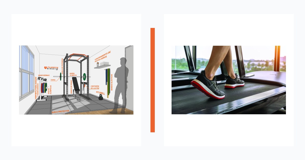 Habitación pequeña organizada para montar un gimnasio en casa